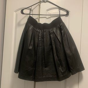 Black leather high waisted skirt by INC